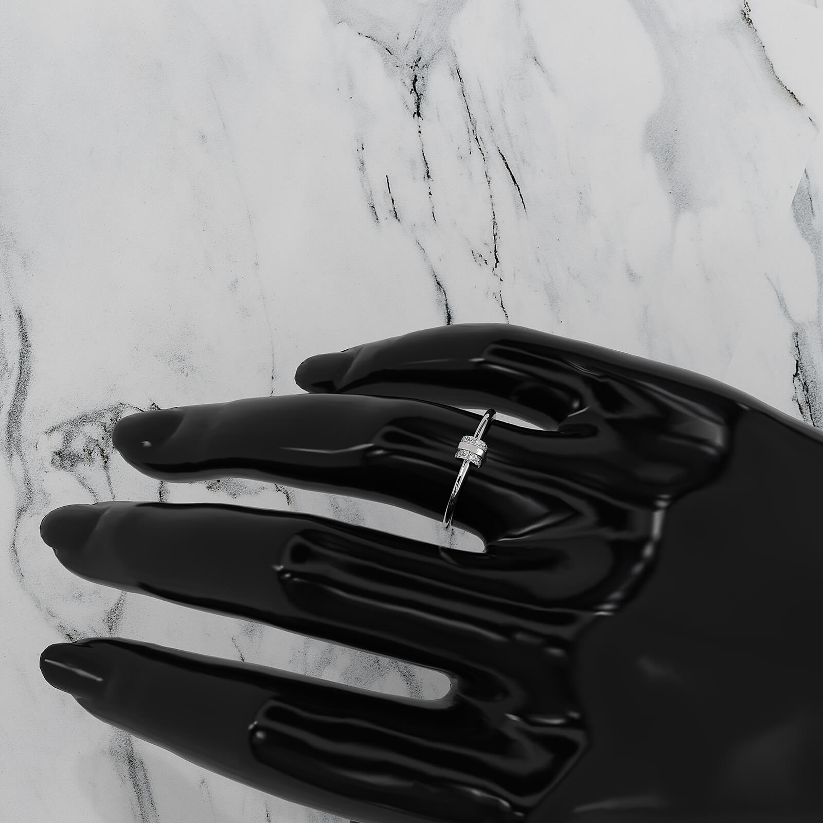 Delicate Stackable Round Lab Diamond Prong Set Fashion Ring 0.07ctw.